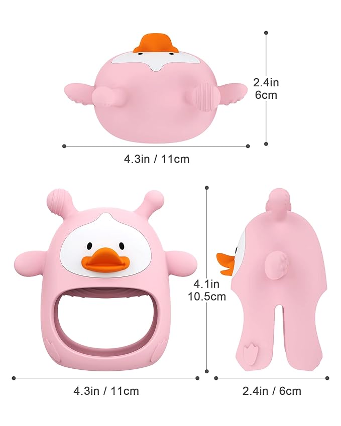 Teething Toys for Babies 0-6 Months, Never Drop Silicone Baby Teether