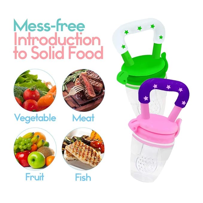 Baby Fruit Pacifer Feeder 2 Pack Perfect for Introducing Solid 6-12 Months