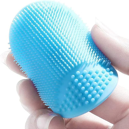 Baby Hair Brush, Mocokkiti Goat Bristles Brush and Baby Cradle Cap Brush Set for Cradle Cap Wood Bristle Brush for Newborns and Toddlers, Blue Silicone Brush (2PCS)
