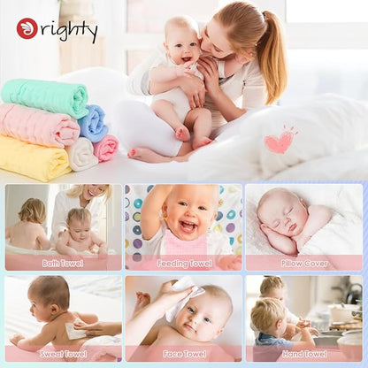 Absorbent Baby Bath and Face Towels 100% Cotton 10 x 10?â?
