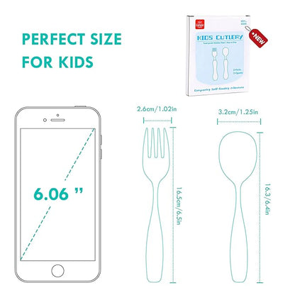 Lehoo Castle Toddler Fork and Spoon, 6pcs Toddler Utensils Kids Silverware, Safe Stainless Steel Toddler Fork Spoon Set, Children Flatware Set, Incudes 3 Spoons and 3 Forks (Mermaid)