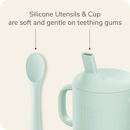 NUK Silicone Baby Spoons, Durable Silicone Material, Easy to Hold & Feed, Dishwasher-Safe, BPA-Free, Pack of 3
