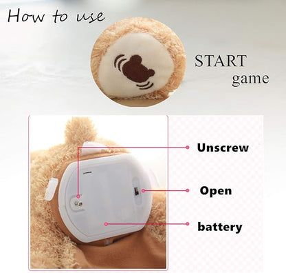 Plush Stuffed Animal Toy, Talking Teddy Bear Animated Plush Toy Dolls for Personalized Baby Birthday Gift 11.5in (Primary)
