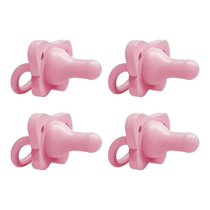 Dr. Brown's HappyPaci 100% Silicone Baby Pacifier, Contoured One-Piece Design 0-6m, BPA-Free, 4 Pack