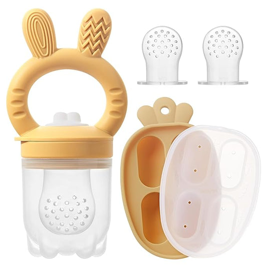Silicone Baby Fruit Feeder with Freezer Tray Baby Food Feeder