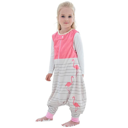 Infant Toddler Sleeping Bag, Baby Sleeping Sack Sleeveless 4 Season 1-3T, Flamingo