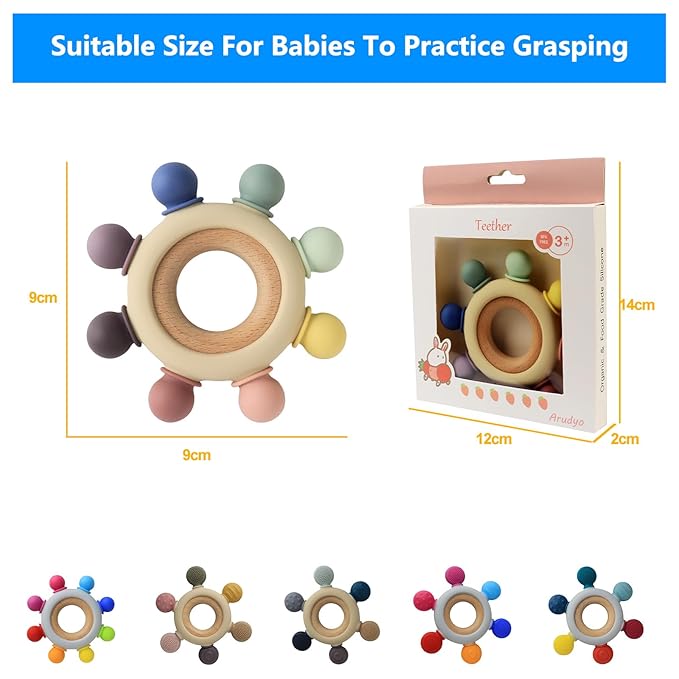 Baby Teething Toys Silicone Teethers BPA Free Silicone Rudder (8 Directions