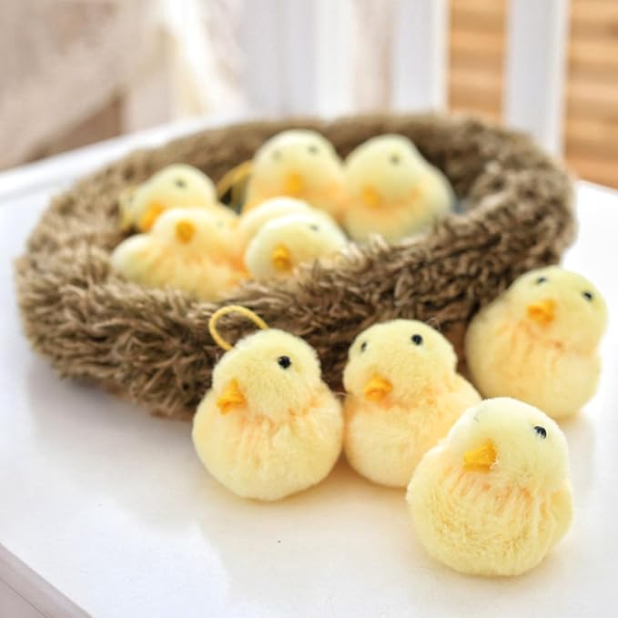 XIYUAN Hen with Nest Doll Toy Set Funny Plush Hen Doll(Hen+Nest+10 Chicks)