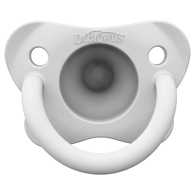 Dr. Brown's HappyPaci 100% Silicone Baby Pacifier, Contoured One-Piece Design 0-6m, BPA-Free, 3 Pack