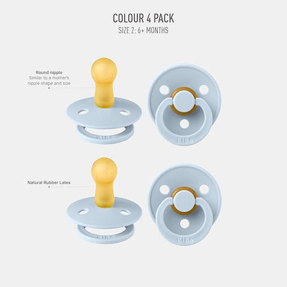 BIBS Colour Pacifier 4-Pack, BPA Free Dummy Pacifier 2 (6-18