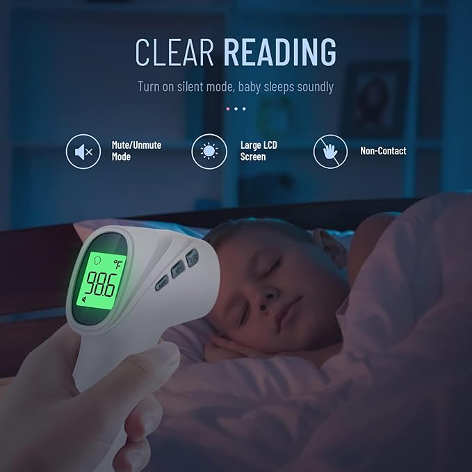 Touchless Thermometer for Adults, Digital Infrared Thermometer Gun with Fever Alarm 2 in 1 Mode,