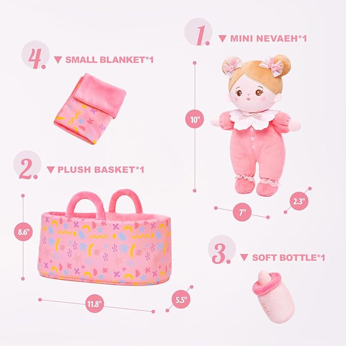 OUOZZZ Soft Baby Doll Set for Girls - My First