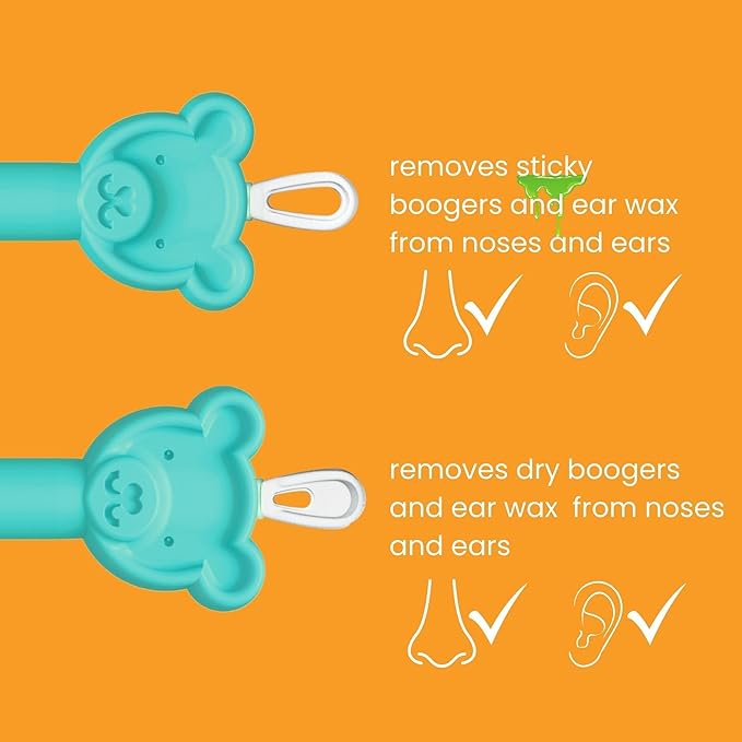 oogiebear: Baby Nose Cleaner & Ear Wax Removal Tool - Safe Booger & Earwax Removal for Newborns, Infants 2 Pack