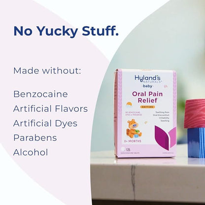 Hyland's Baby Daytime Soothing Tablets with Chamomilla, Natural Relief of Oral Discomfort 125 Count