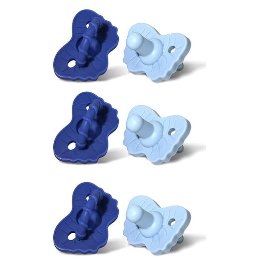 RaZbaby RaZzies Pacifier 6-Pack for Newborns &Infants 0m+ - Natural Nipple Shaped BPA Free Medical Grade Silicone 1 Piece