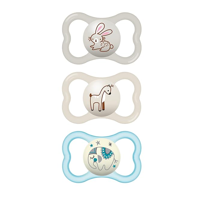 MAM Air Night & Day Baby Pacifier, for Sensitive Skin 3 Pack, 6-16 Months,
