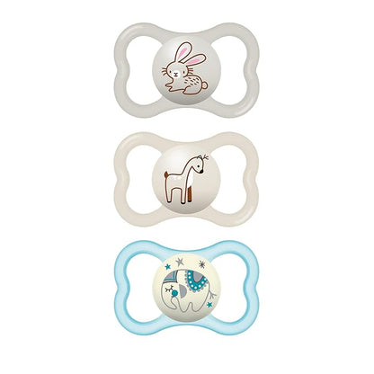 MAM Air Night & Day Baby Pacifier, for Sensitive Skin 3 Pack, 6-16 Months,