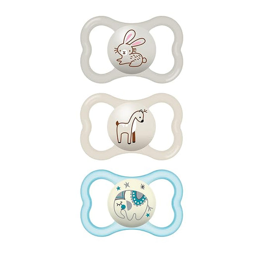 MAM Air Night & Day Baby Pacifier, for Sensitive Skin 3 Pack, 6-16 Months,