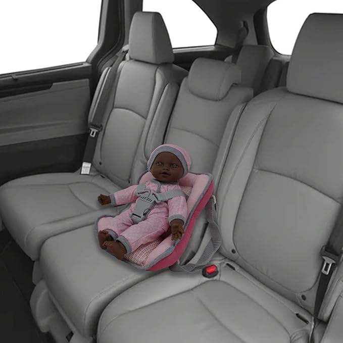 African American Doll Travel PlaySet - Baby Doll Car Seat 12 Inch