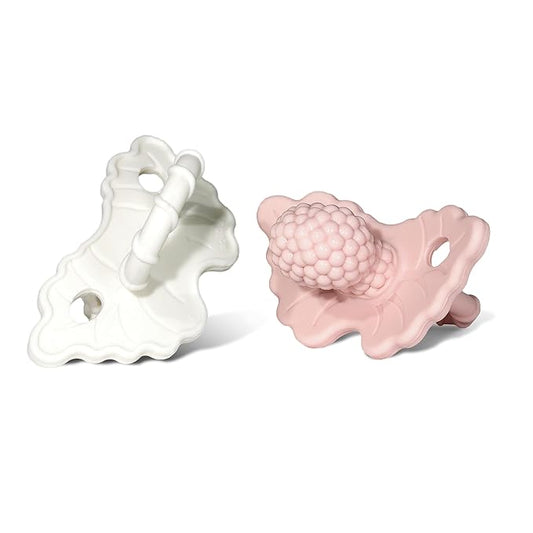 RaZbaby Soft Silicone Infant & Baby Teether, Berrybumps Textured Teething Relief Pacifier 3M+ 2-Pack ??
2617,b09lpwwq4j,FRIGG Daisy Night Natural Rubber Baby Pacifier | Made in Denmark | BPA-Free (Portobello/Croissant