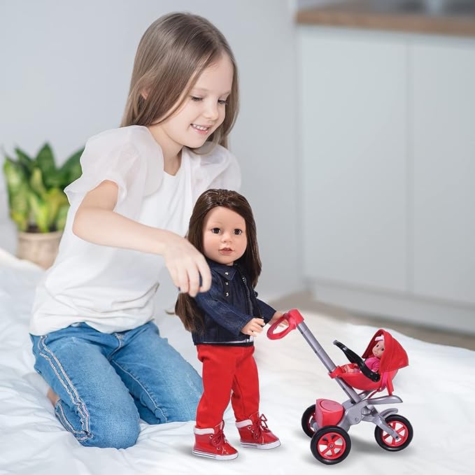Bye Baby Doll Stroller Play Set for 18" Dolls - 18 Inch