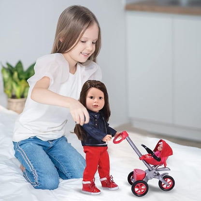 Bye Baby Doll Stroller Play Set for 18" Dolls - 18 Inch