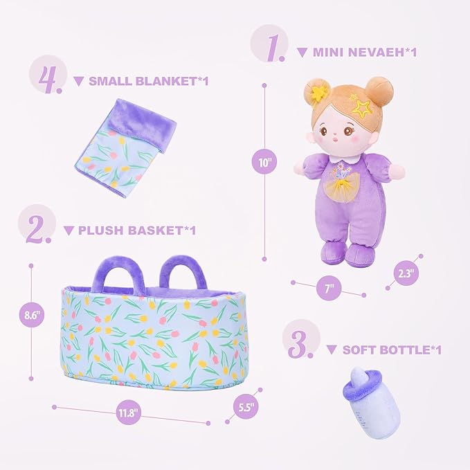 OUOZZZ Soft Baby Doll Set for Girls - My First