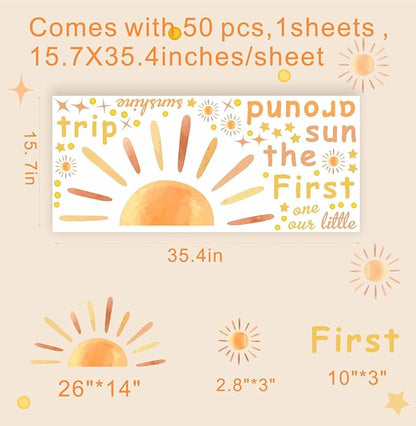 Baby Shower Backdrop Decals First Trip Around The Sun Balloon 1St Birthday