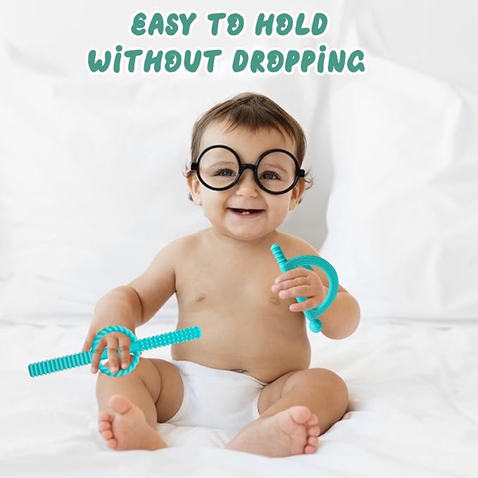 Baby Teether Toys for 0-6 Months, Silicone Teething for Babies 12-18 Months (2 Pack)