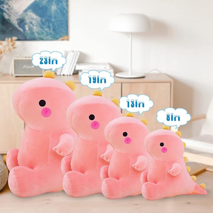 Cute Dinosaur Plush Toys, Fat Dinosaur Stuffed Animals Toys Dolls (Pink,23in)