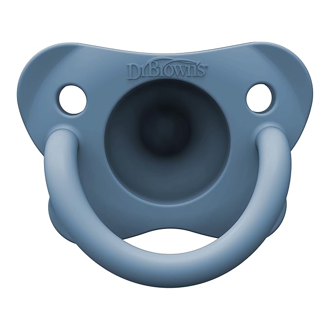 Dr. Brown's HappyPaci 100% Silicone Baby Pacifier, Contoured One-Piece Design 0-6m, BPA-Free, 4 Pack