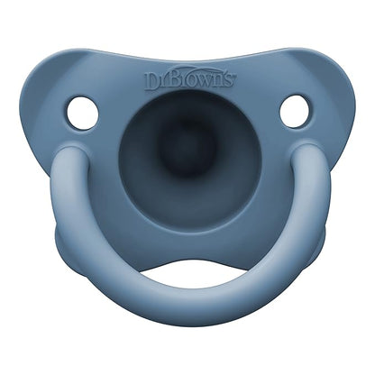 Dr. Brown's HappyPaci 100% Silicone Baby Pacifier, Contoured One-Piece Design 0-6m, BPA-Free, 4 Pack