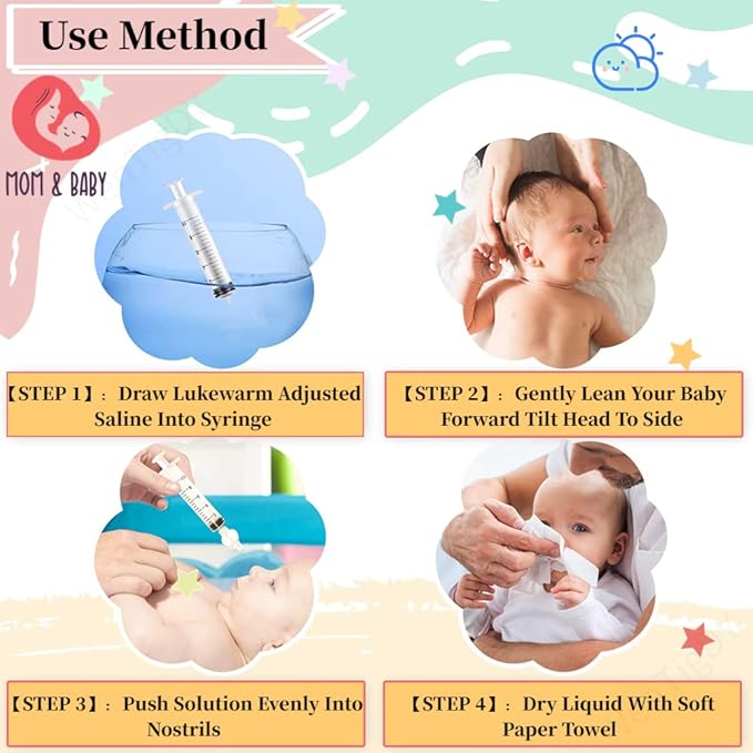 Nasal Irrigator for Baby,Syringe Nasal Irrigator 10ml Nasal (2 PCS)