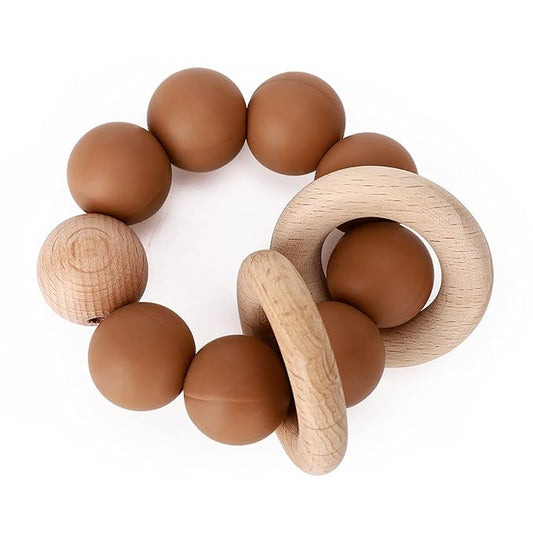 Socub Baby Teething Toy, Organic Baby Teething Ring 3+ Months,