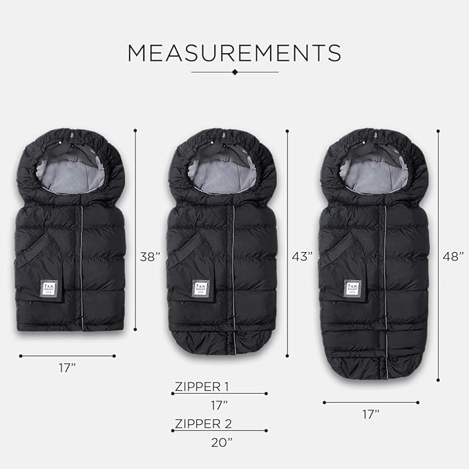7AM Enfant Stroller Blanket 212 - Adjustable Baby Car Seat Zipped Blanket for Babies Winter, Unisex Multi Purpose Fleece Lined Warm Hooded Toddler Footmuff Water Repellent | (6M - 4T)