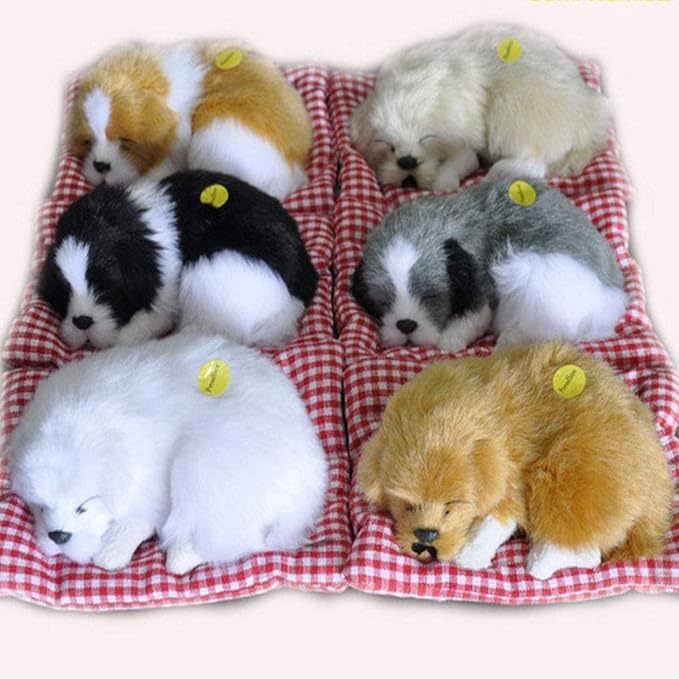 Simulation Lovely Dog That Make Sounds Doll Cute Sleeping Plush Decorations,1Pcs Sleeping