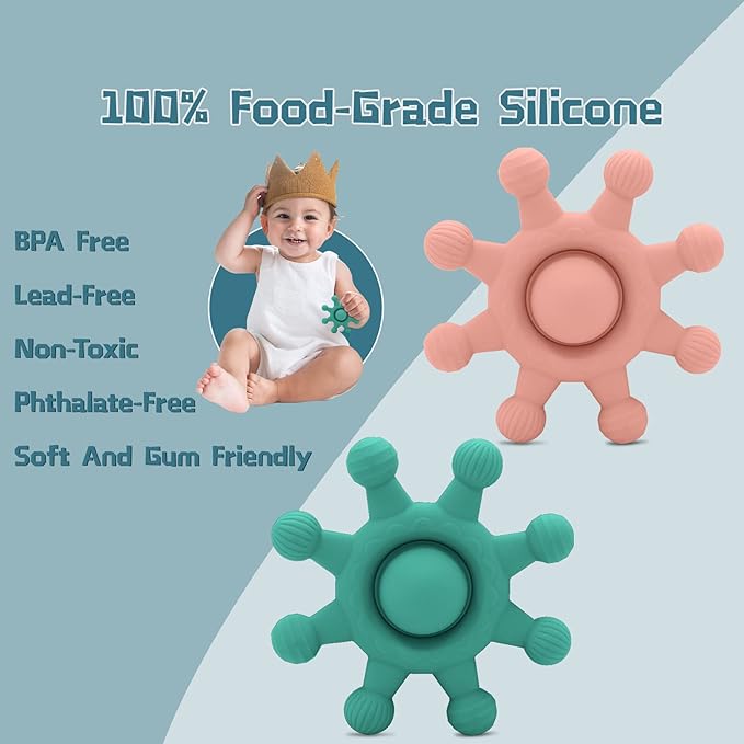 Baby Teething Toys-Food Grade Silicone,BPA Free 3+ Months,Suitable