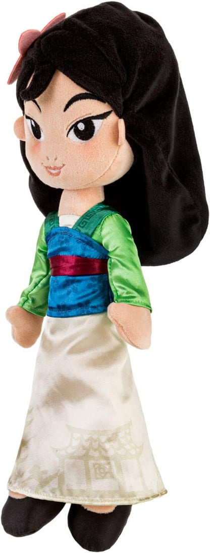 Disney Store Official Princess Plush Doll (Mulan) Medium 14 Inches, Princess Dolls with Embroidered Features