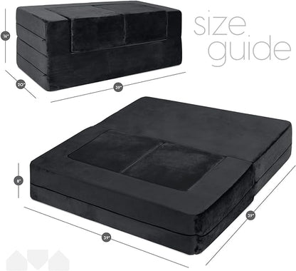 Milliard Kids Couch - Modular Kids Sofa for Toddler and Baby Playroom/Bedroom Furniture (Black) with Bonus Pillow