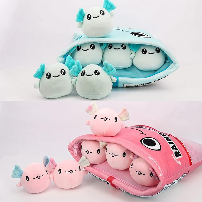 Axolotl Plush Pillow Throw Pillow, Cute Axolotl Plush Toys Doll (6 pcs,
