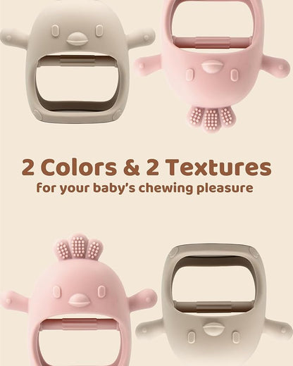 2 Packs Baby Teething Toy for 0-6 6-12 Months, Food Grade Silicone Teething Mitten