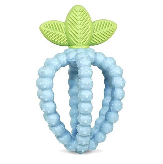 RaZbaby Silicone Infant & Baby Teething Toy, Textured BerryBumps Soothe Babies??Sore Gums 3M+ -