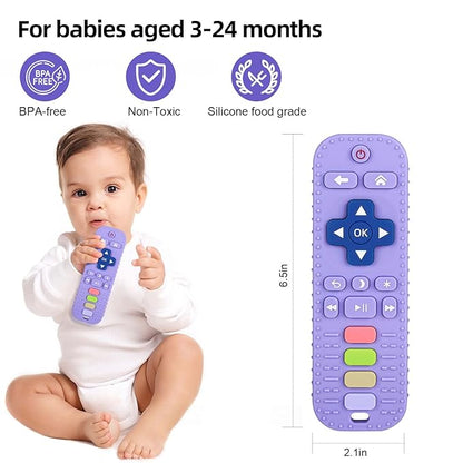 Chuya Silicone Baby Teething Toy Remote Control Shape Chew Toy 3-6 Months 3-24 Months,