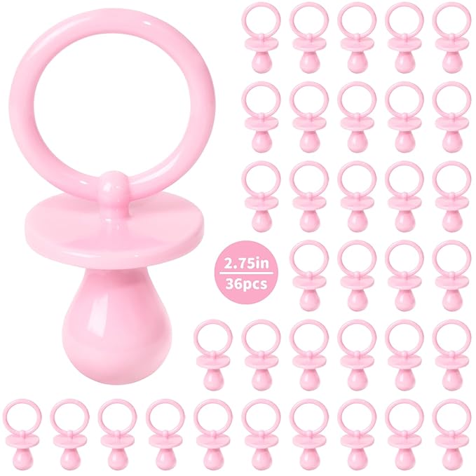 36 Plastic Pacifiers for Baby Shower Game, 2.75?ÖŌĆ?Baby Shower Pacifiers