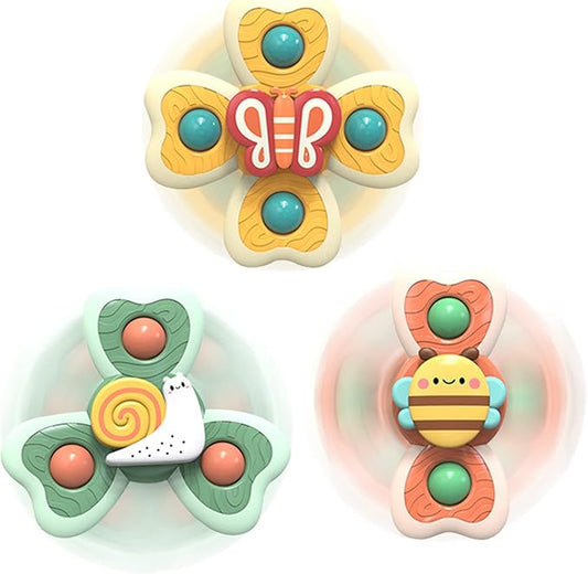 Baby Suction Cup Spinning Tops Toy, Suction Spinner Toys for Babies 1-3(Group B)