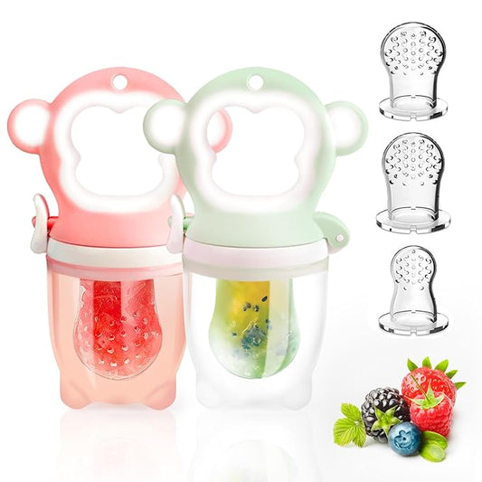 Baby Solids/Frozen Fruit Feeder Pacifier, Infant Teether Toy 4M+ 2-Pack -