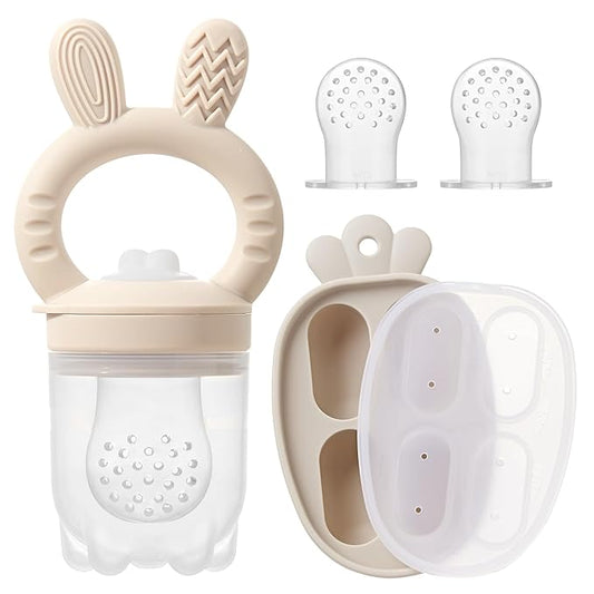 Silicone Baby Fruit Feeder with Freezer Tray Baby Food Feeder