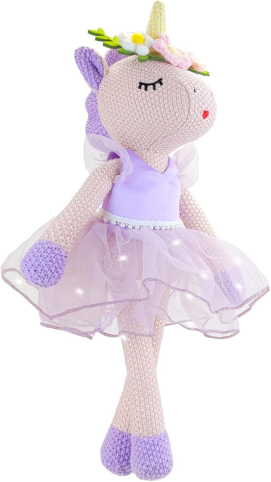 Unicorn Stuffed Animals Plush Ballerina Baby Doll, Unicorn Toys for Girls Age 4-6, Stuffed Animals for Girls 4 Year Old Girl Birthday Gifts Unicorn Decorations for Girls Toys 4-5(Pink)