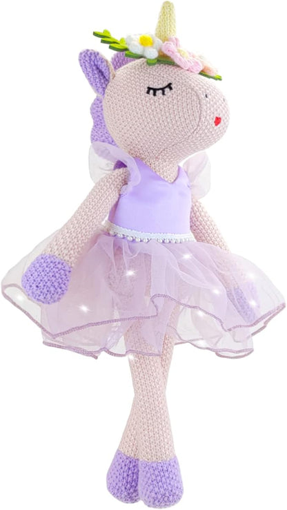 Unicorn Stuffed Animals Plush Ballerina Baby Doll, Unicorn Toys for Girls Age 4-6, Stuffed Animals for Girls 4 Year Old Girl Birthday Gifts Unicorn Decorations for Girls Toys 4-5(Pink)
