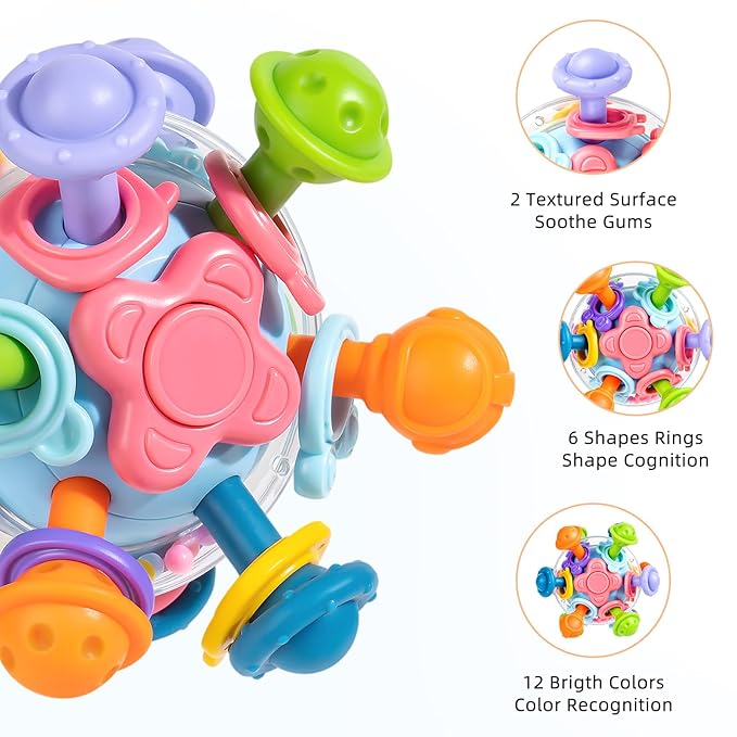 Baby Montessori Sensory Toys, Food Grade Teething Toys for Babies 0 3 6 9 12 18 Months